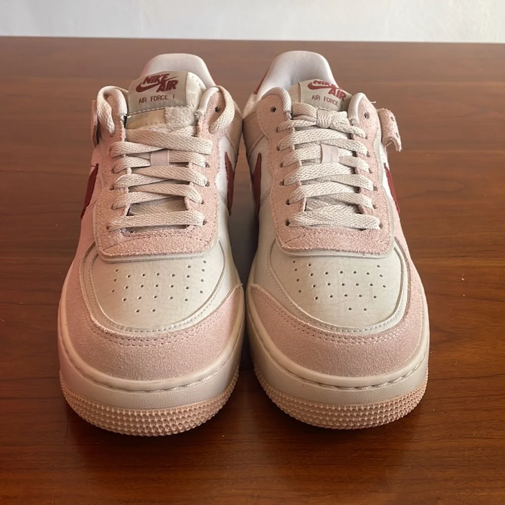 Women's Nike Air Force 1 Shadow Low Shimmer Mars Stone Red DZ4705-200 - Picture 4 of 5